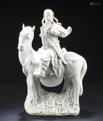 Antique Chinese Blanc De Chine Deity Statue