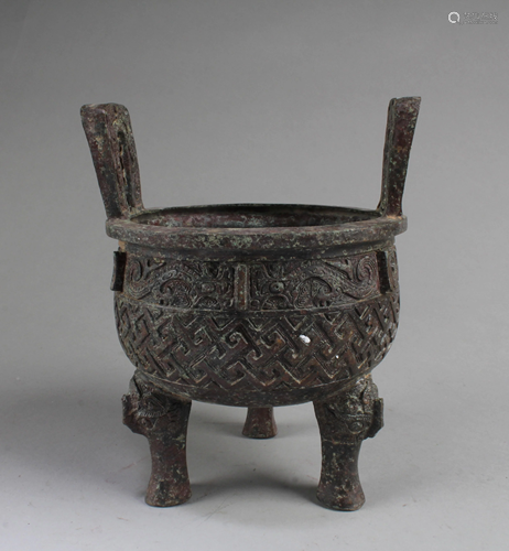 Chinese Bronze Tripod Censer