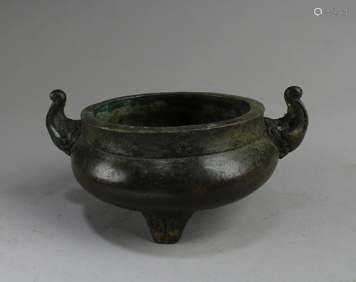 Chinese Bronze Tripod Censer