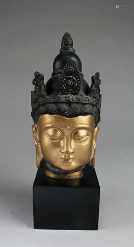 A Bronze Bodhisattva Head