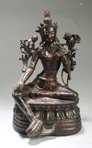 Chinese Gilt Bronze Bodhisattva Statue