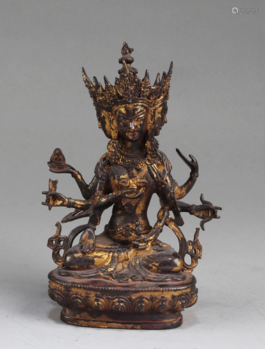 Chinese Gilt Bronze Bodhisattva Statue