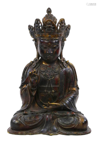 Chinese Gilt Bronze Bodhisattva Statue