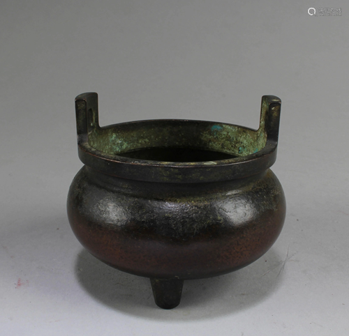 Chinese Bronze Tripod Censer