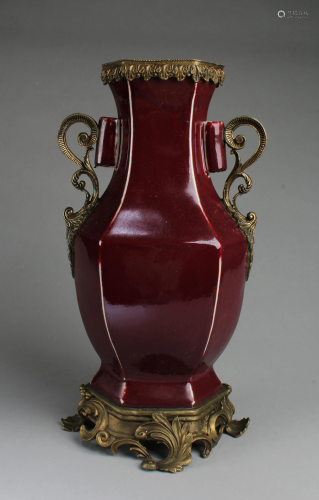 Chinese Ox Blood Color Porcelain Vase