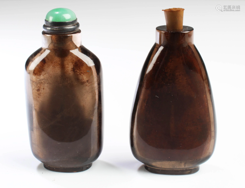 A Group of Two Crystal Snuff Bottle