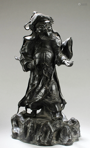 Chinese Bronze Deity Statue