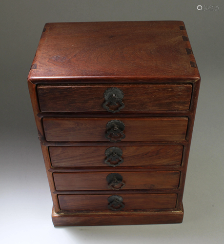 Chinese Hardwood Miniature Chest