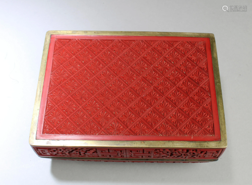 Chinese Cinnabar Lacquer Trinket Box