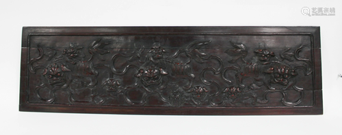 Chinese Hardwood (Possibly Zitan) Plaque