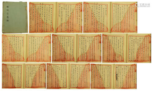 TWENTY-NINE PAGES OF CHINESE HANDWRITTEN CALLIGRAPHY BY FU BAOSHI
