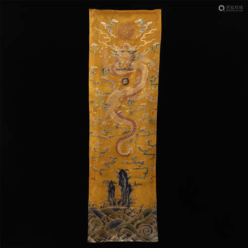 CHINESE EMBROIDERY KESI TAPESTRY OF DRAGON PATTERN