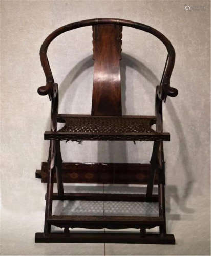 A LARGE CHINESE HARDWOOD CARVE ARMCHAIR