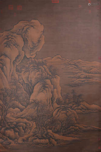 CHINESE SILK HANDSCROLL PAINTING OF LI CHENG