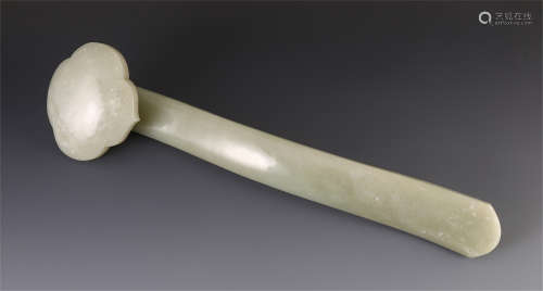 CHINESE JADE CARVED RUYI SCEPTER