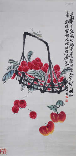 CHINESE INK AND COLOR PAINTING OF FRUITS BY QI BAISHI