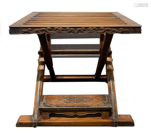 AN ANCIENT CHINESE HARDWOOD CARVED CHAIR