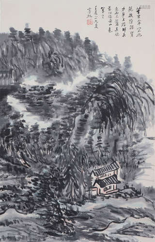 CHINESE LANDSCAPE PAINTING & CALLIGRAPHY OF HUANG BINHONG