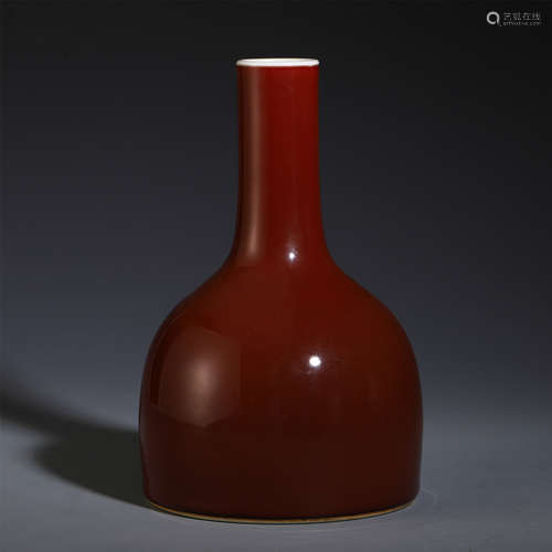 CHINESE PORCELAIN RED GLAZE BOTTLE