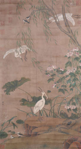 CHINESE PAINTING OF FLOWER AND BIRDS