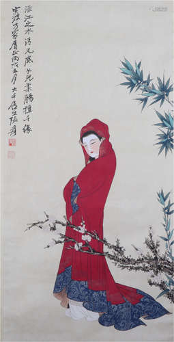 CHINESE FIGURE PAINTING OF ZHANG DAQAIN