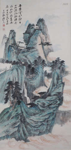 CHINESE INK AND COLOR PAINTING AND CALLIGRAPHY BY ZHANG DAQIAN