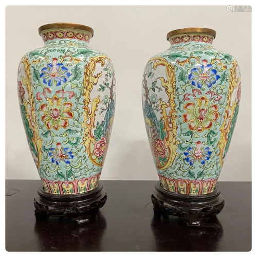 A Pair of Chinese Enamel Vases, Republic Pe…