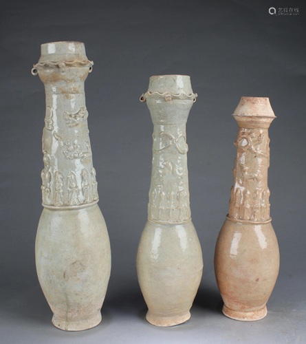 A Group of Three Pottery Vases