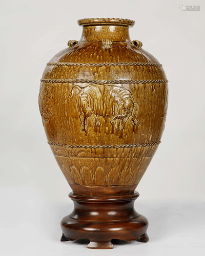 A Large Chinese Glazed Pottery Jar