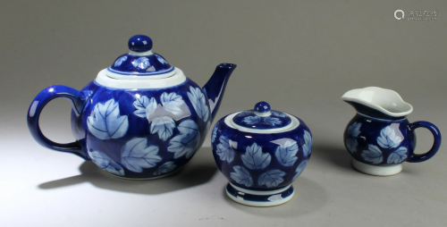 A Three Piece Teapot Collection Set