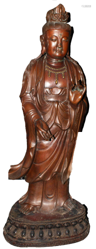 Chinese Bronze Guanyin Statue