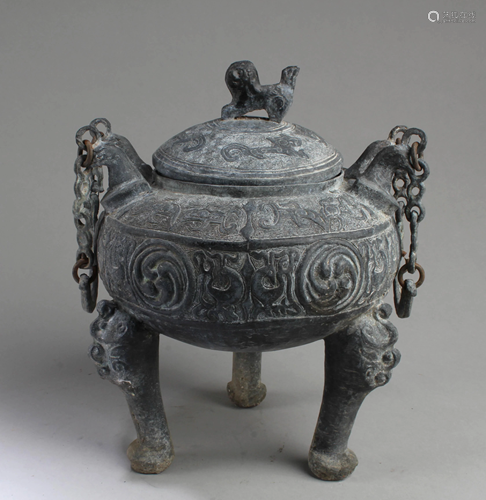 A Bronze Tripod Censer