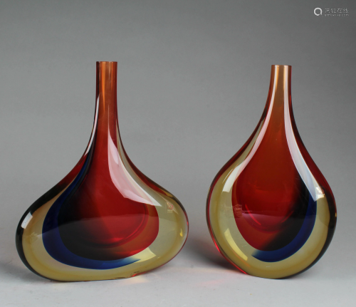 Two Peking Glass Vases