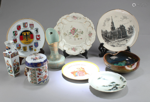 A Group of Nine Pieces of Porcelain & Cera…