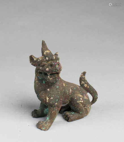 Chinese Bronze Mythical Beast Figurine