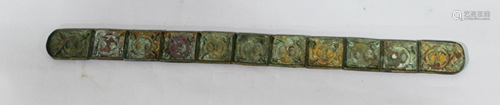 A Group of Eleven Pieces of Gilt Bronze Belt