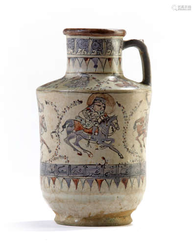 AN ISLAMIC MINAI'I GLAZED JUG, PERSIA, LATE 12TH CENTURY