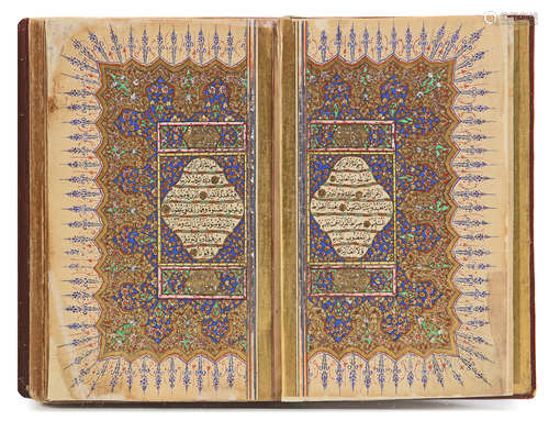 AN OTTOMAN ILLUMINATED QURAN, COPIED BY 'UMAR AL-ZUHDI, TURKEY, DATED 1264 AH/1847 AD