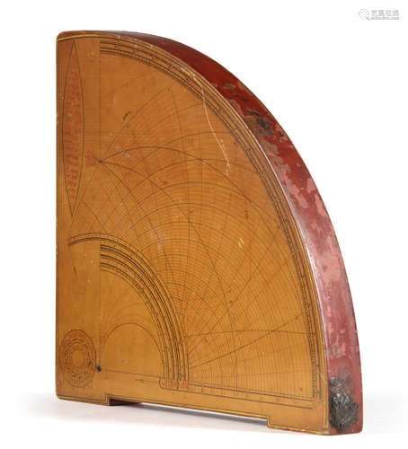 AN OTTOMAN WOODEN ASTROLABE QUADRANT, SIGNED OSMAN NURI, TURKEY, DATED 11 SAFAR 1281 AH /16 JULY 186