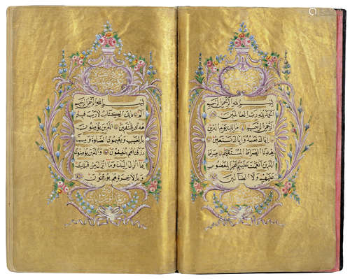 AN ILLUMINATED QURAN, COPIED BY MUSTAFA HELMI IBN AHMAD, STUDENT OF MEHMED KAMIL, OTTOMAN, TURKEY, D