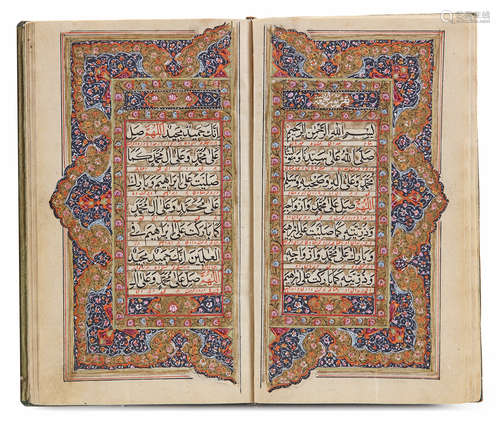 AN ILLUMINATED COLLECTION OF PRAYERS, INCLUDING DALA’IL AL-KHAYRAT, KASHMIR,19TH CENTURY