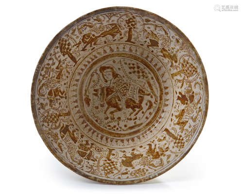 A CONICAL SHAPED KASHAN LUSTREWARE BOWL, PERSIA, 12TH-13TH CENTURY