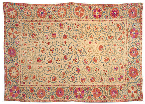 A SUZANI, BUKHARA, MID 19TH CENTURY