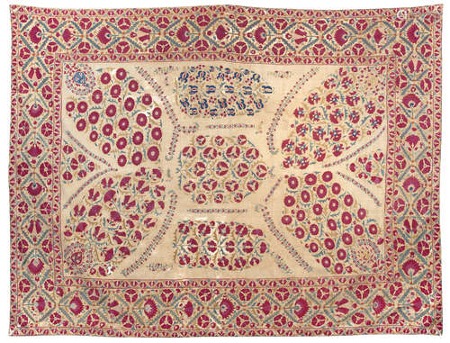 A NURATA SUZANI, UZBEKISTAN, EARLY 19TH CENTURY