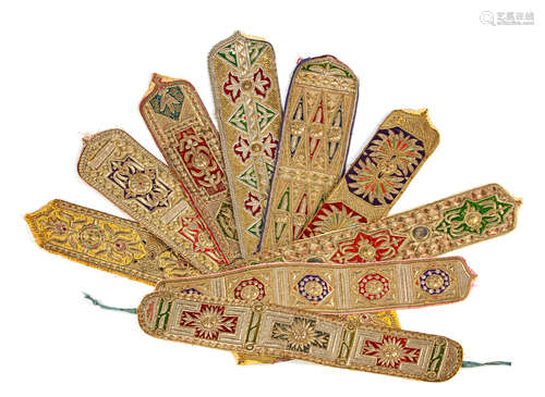 A GROUP OF NINE UZBEKI HEADDRESSES, BUKHARA, 19TH-20TH CENTURY