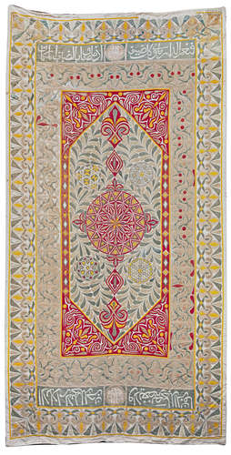 A LARGE HANGING WALL IN PAINTED COTTON, EGYPT, 19TH CENTURY