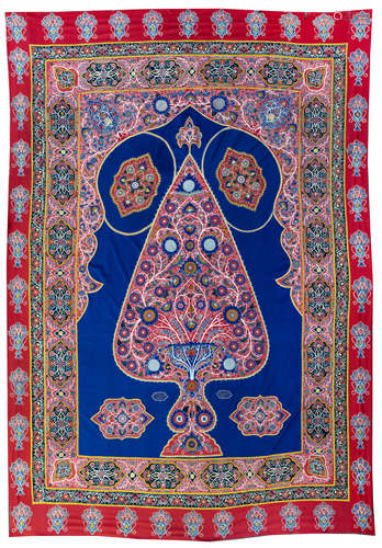 A LARGE PERSIAN RESHT PANEL, DATED AND SIGNED BY ‘ISTAD ALI KARIMOUN SAKIN TARKHANGI’, 1283 AH/1866