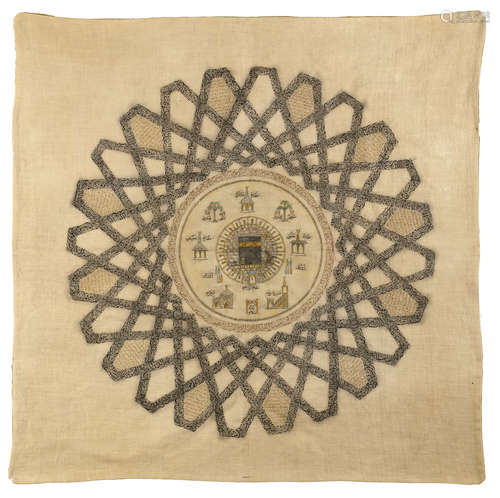 THE KAABA ON TEXTILE, OTTOMAN, TURKEY, CIRCA 1900