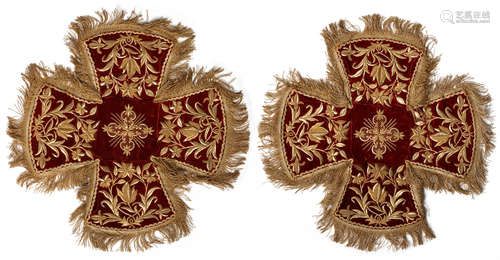 TWO OTTOMAN EMBROIDERED VELVET PANELS, TURKEY, EARLY 20TH CENTURY