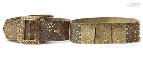 TWO OTTOMAN GILT SILVER MESH BELTS, TURKEY, 19TH CENTURY